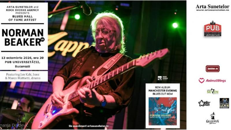 Norman Beaker susţine un concert marţi, 13 octombrie, în The Pub Universităţii din Bucureşti