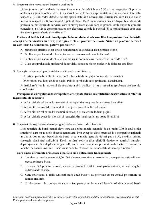 Subiecte și barem la concursul de directori 2026. Ce au avut de rezolvat candidații și când este proba scrisă