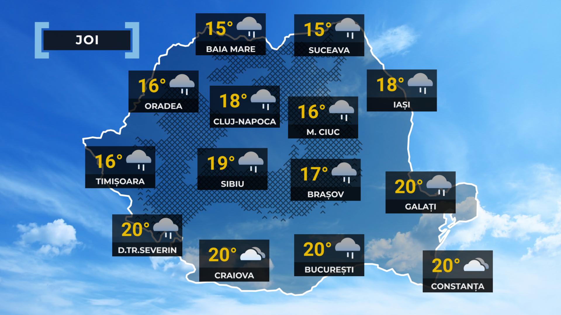Vremea de mâine 22 octombrie. Ploile cuprind țara, iar la munte apar ninsorile