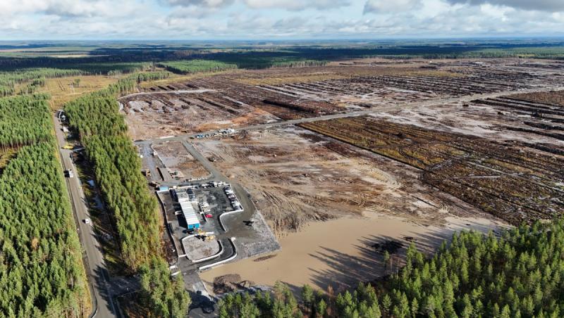 Şantierul unde se va construi un centru de date în apropierea oraşului Muhos. 29 septembrie 2026