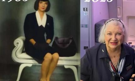 Cea mai longevivă stewardesă: are 83 de ani şi se pensionează acum după 63 de ani de zbor