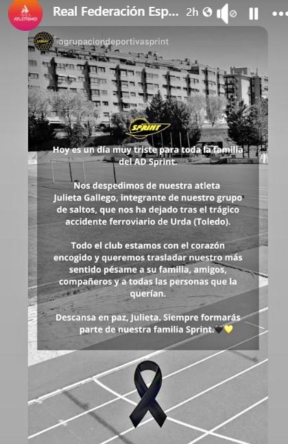 Doliu uriaș în sport! Atleta Julietta Gallego a murit la doar 24 de ani în cumplitul accident feroviar din Spania 27 Doliu în sportul spaniol. Atleta Juliette Gallego a murit în accidentul feroviar de la Toledo