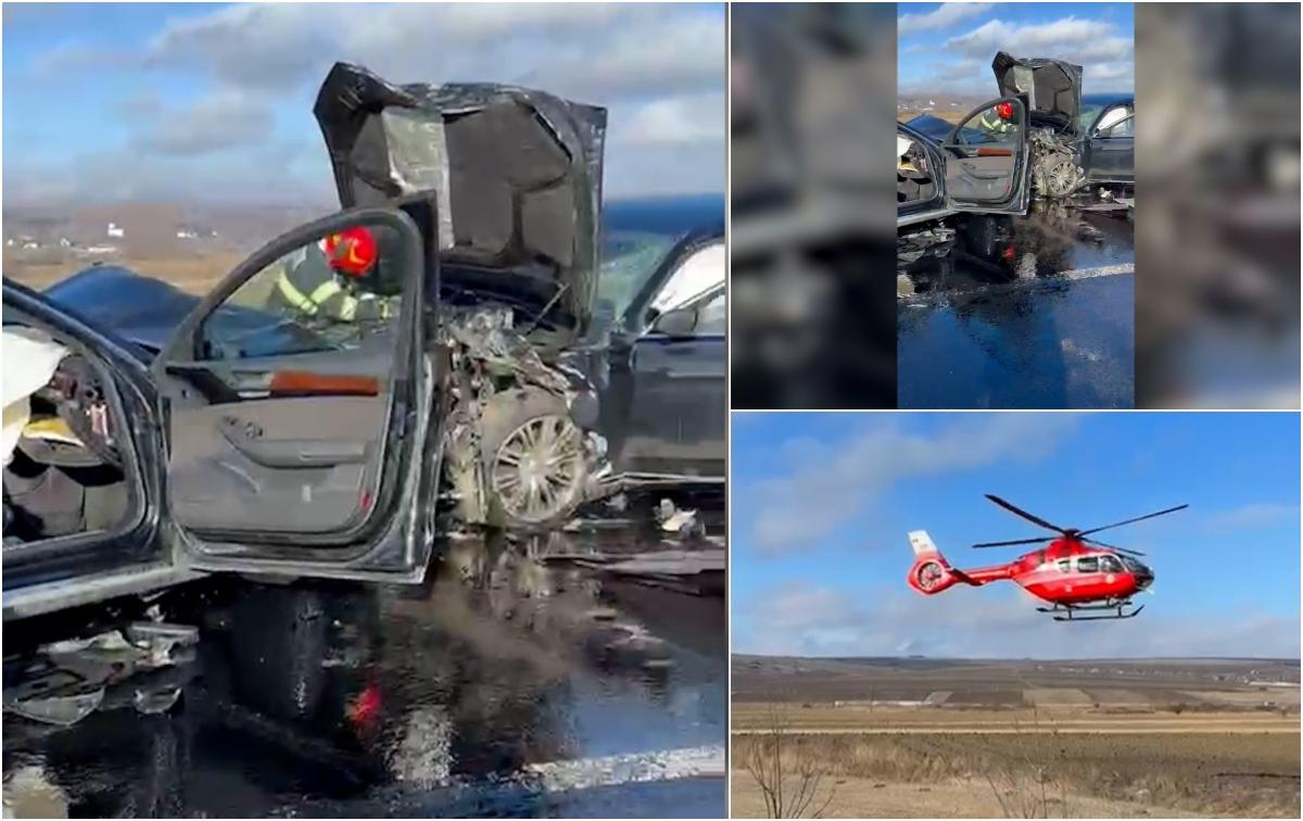 O gravidă în stare gravă, după ce două maşini s-au izbit frontal în Iaşi. Soţul femeii a murit pe loc