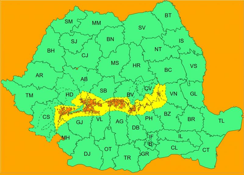 Meteorologii au prelungit avertizările de vreme severă. Lapoviță, ninsori și risc de polei în mai multe zone