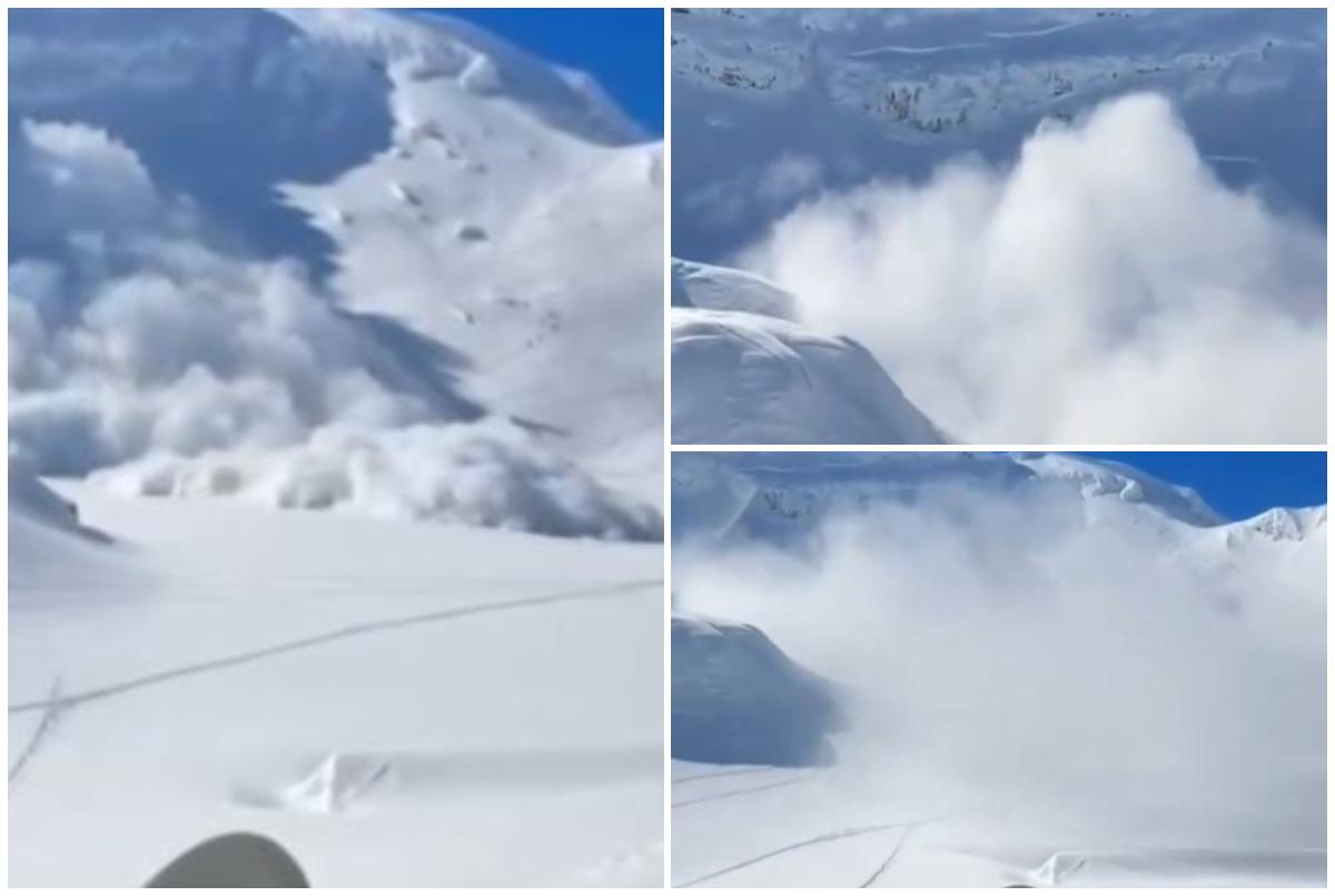 Avalanşă de mari dimensiuni la Bâlea Lac, în Făgăraş. Imaginile surprinse de un turist la peste 1.800 metri