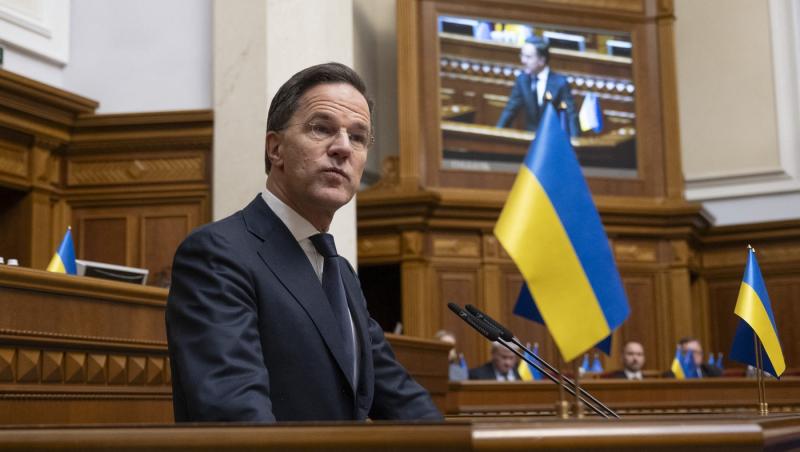 Şeful NATO, Mark Rutte, &icirc;n Parlamentul de la Kiev: Pacea &icirc;n Ucraina va necesita "alegeri dificile"