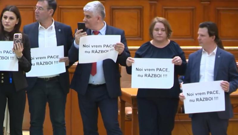 AUR, circ &icirc;n parlament despre cererea SUA. Simion a citat din Scrisoarea a III-a: "C&acirc;t suntem &icirc;ncă pe pace"