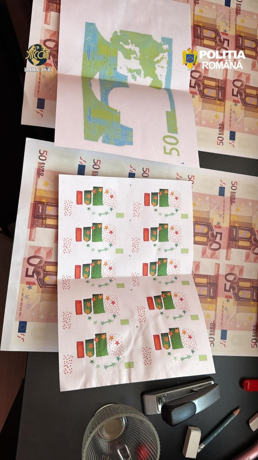 Fabrică de bani falşi, descoperită într-un sat din Suceava. Suspecţii prinşi cu 1.2 milioane de euro la ei