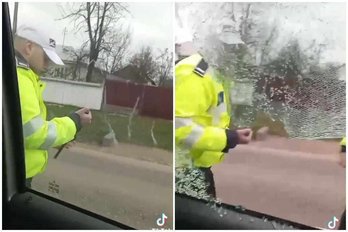 Momentul în care poliţiştii din Botoşani scot cu forţa din maşină un bărbat cu permis "de suveran"