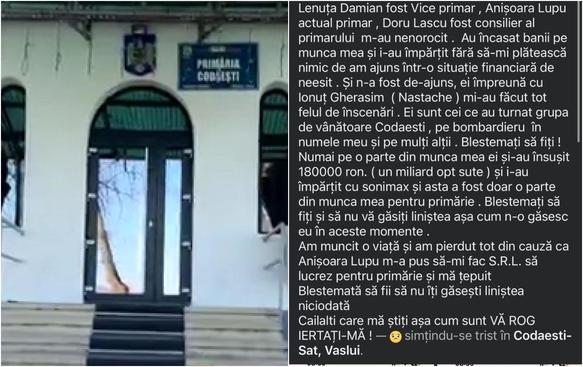 Și-a anunțat moartea pe Facebook, supărat că primăria nu i-a plătit lucrările. Tragedie în Vaslui