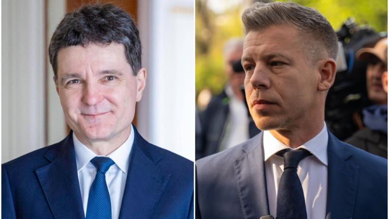 Nicuşor Dan (stânga) şi Peter Magyar (dreapta)