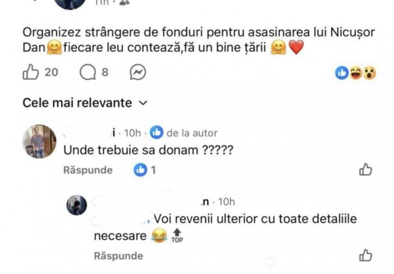 O persoană a anunţat o strângere de fonduri pentru asasinarea lui Nicuşor Dan, pe Facebook. Poliţia, în alertă