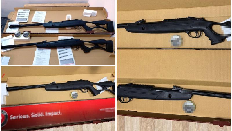 Arme şi 400 de proiectile descoperite într-un colet pe Aeroportul Cluj-Napoca. Expeditorul, o firmă din Cehia