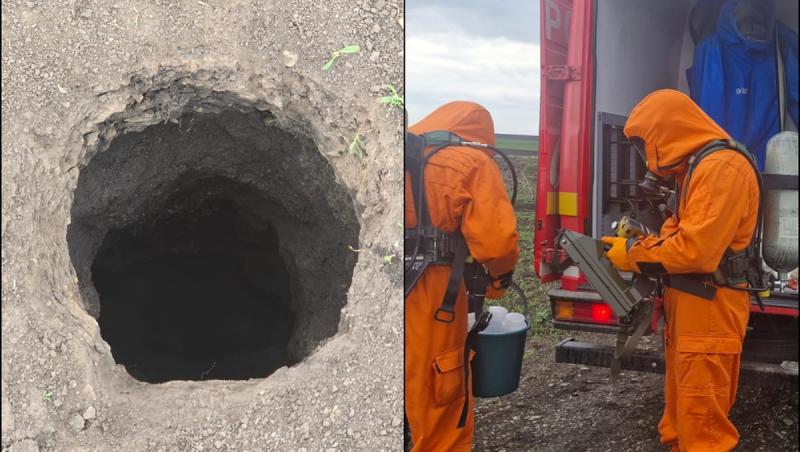 Groapă de 10 metri adâncime care emană clor, găsită într-o comună din Neamţ