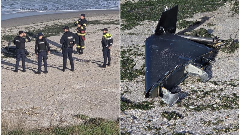 Fragmente de dronă descoperite pe plajă, între localitățile Costinești și Tuzla