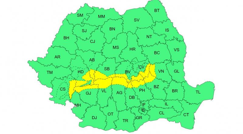 Alerte meteo în Săptămâna Mare: Cod galben de vânt în aproape toată ţara, la munte ninge