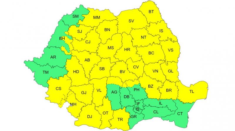 Alerte meteo în Săptămâna Mare: Cod galben de vânt în aproape toată ţara, la munte ninge