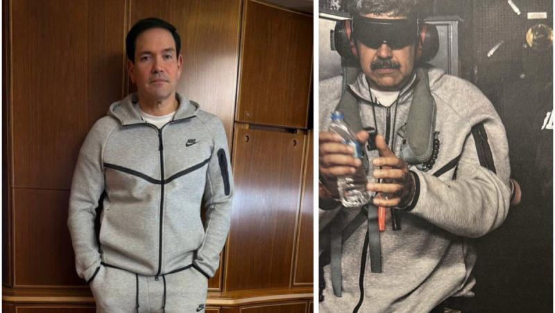 Marco Rubio s-a pozat într-un trening identic cu cel pe care îl purta Maduro în momentul arestării