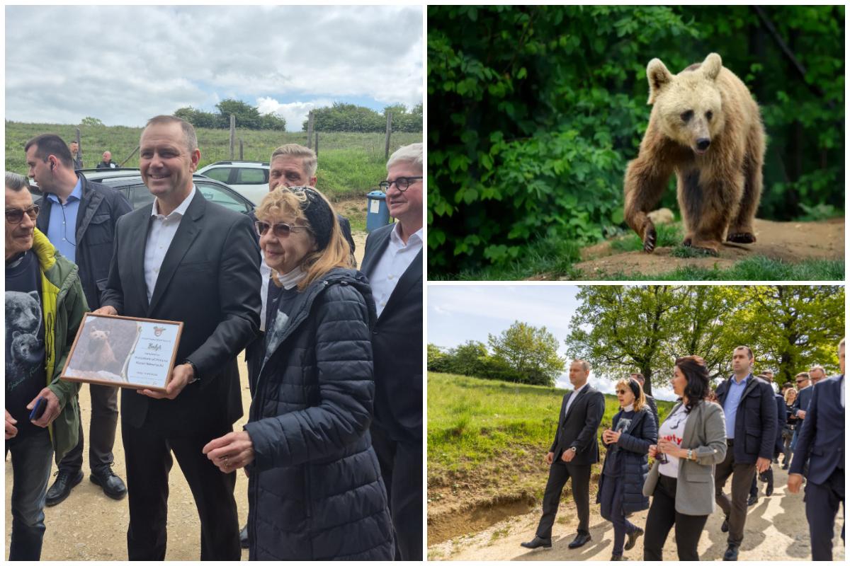 Președintele Poloniei a adoptat un urs din România. Karol Nawrocki, vizită la Sanctuarul de la Zărnești