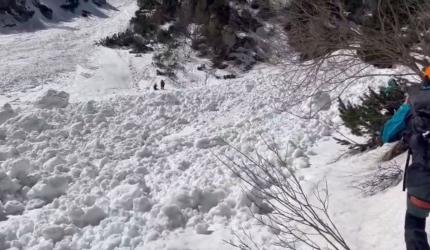 Avalanșă în Bucegi, la început de mai. Bucegi, Valea Bucşoiului