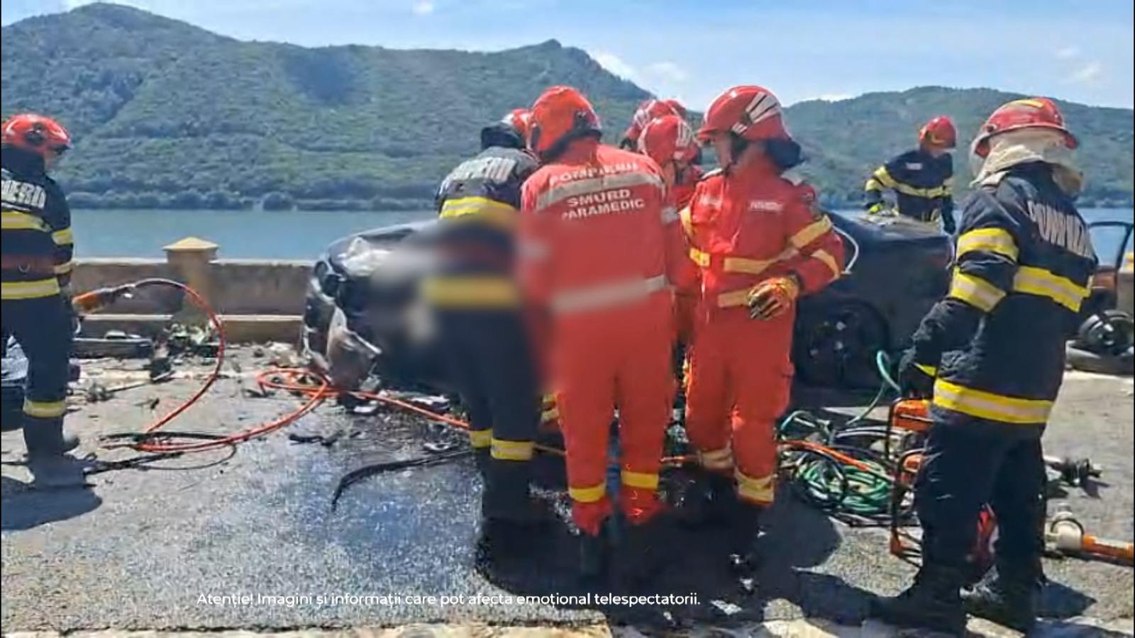 Momentul accidentului de pe DN6, unde un poliţist băut a secerat moarte