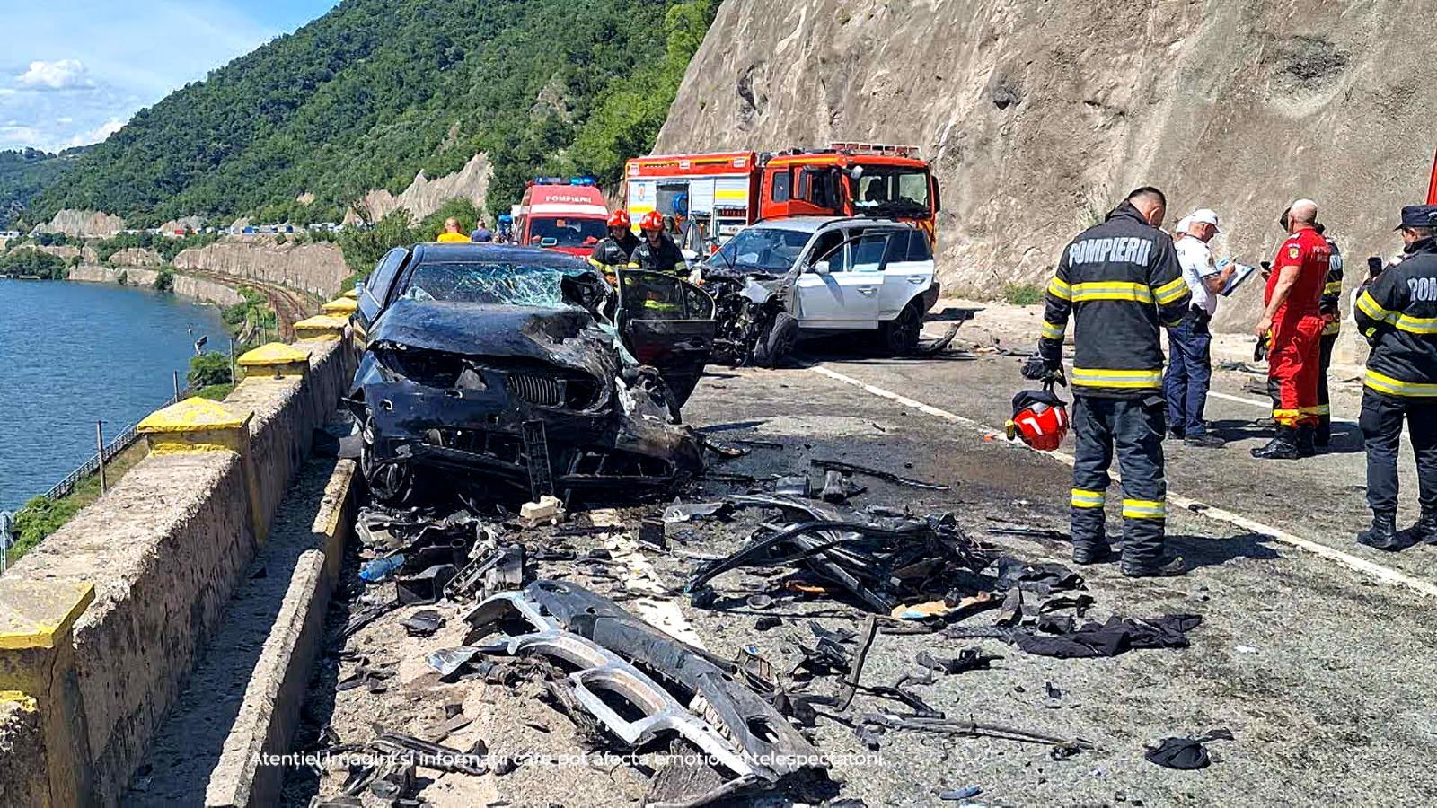 Momentul accidentului de pe DN6, unde un poliţist băut a secerat moarte