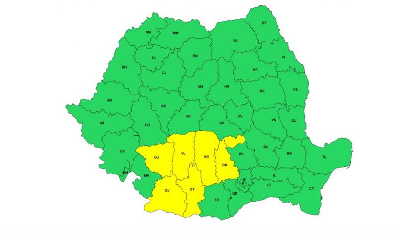 Jumătate de ţară intră sub cod galben de ploi torenţiale Jumătate de ţară intră sub cod galben de ploi torenţiale
