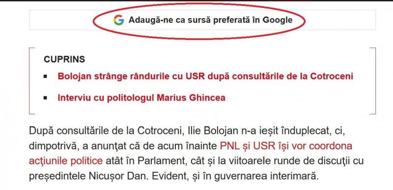 Cum poți vedea știrile de pe ObservatorNews primele în Google. Ghidul celor trei pași pe care îi poți face