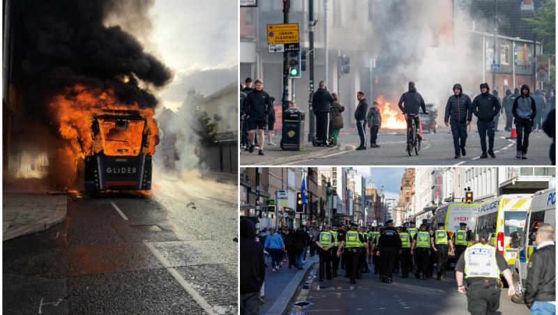 Violențe anti-imigrație în Belfast după ce un bărbat a fost atacat de un sudanez. Mașini și case incendiate