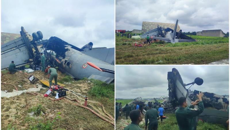 Avion al Forţelor Aeriene Indiene, prăbuşit înainte de aterizare. Cinci militari au murit în accident
