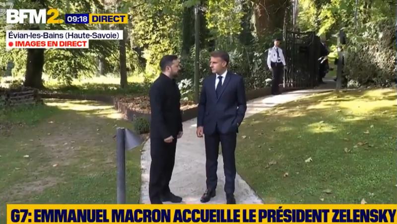Discuție privată între Zelenski și Macron, surprinsă cu un microfon deschis. Ce au vorbit despre Trump