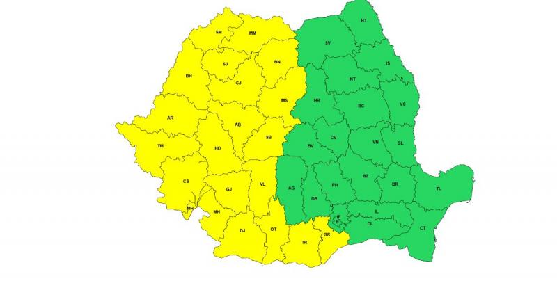 15 județe intră în cod galben de caniculă până luni. Vor fi temperaturi de 36 de grade