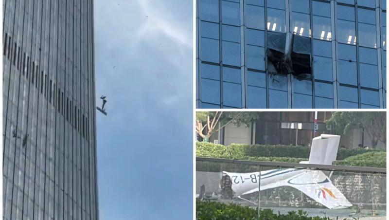 Un avion de mici dimensiuni a lovit cea mai înaltă clădire din Beijing