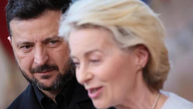 Volodimir Zelenski și Ursula von der Leyen, la Bruxelles, 18 iunie 2026