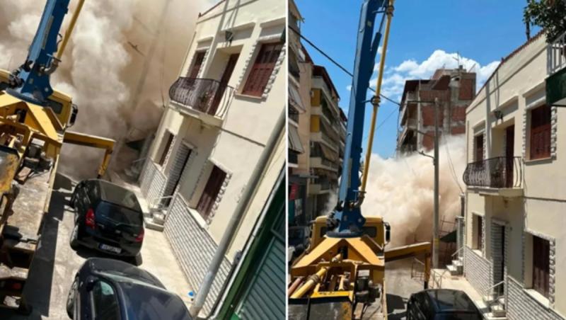 Bloc de locuințe, prăbușit în Atena. Mai multe persoane, căutate sub dărâmături