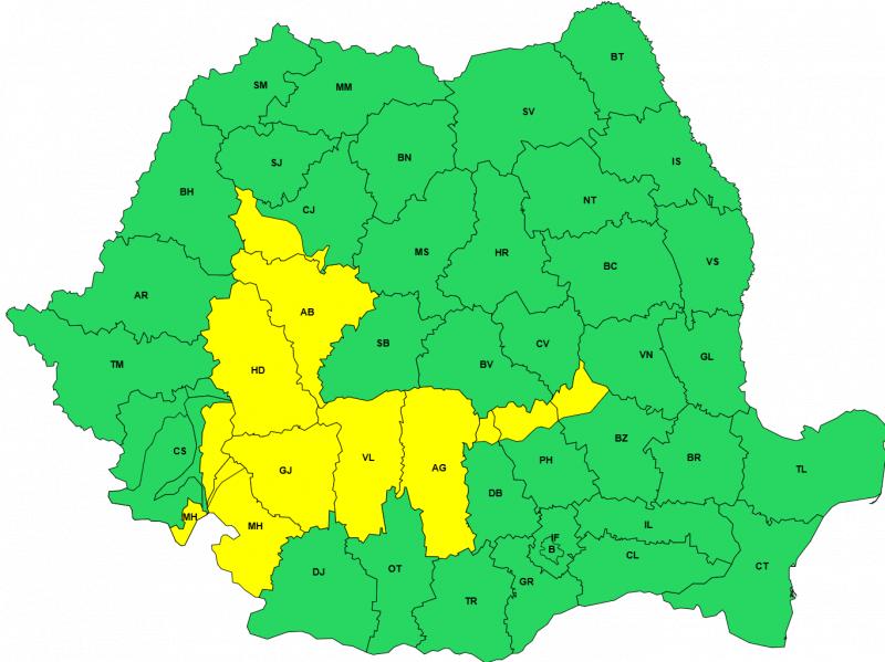Vreme extremă în România: cod galben de caniculă, vijelii, grindină și rafale de până la 70 km/h Vreme extremă în România: cod galben de caniculă, vijelii, grindină și rafale de până la 70 km/h