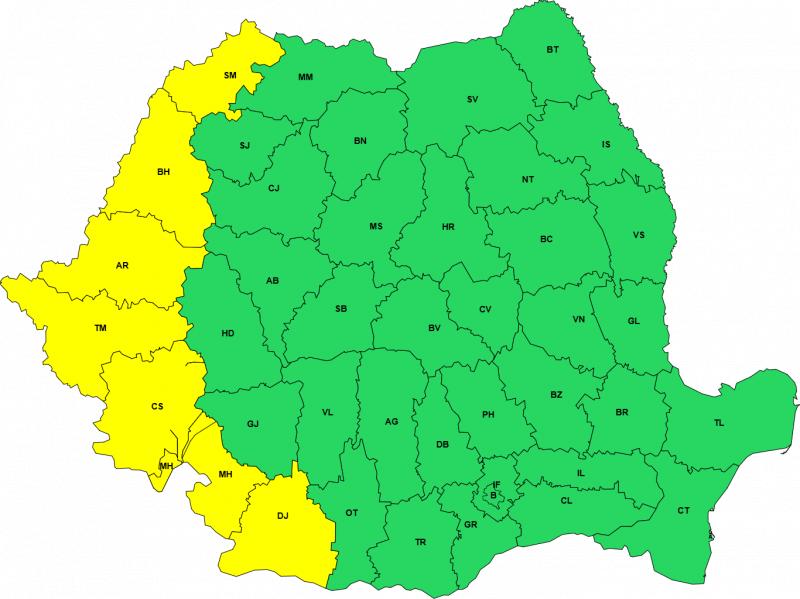Vreme extremă în România: cod galben de caniculă, vijelii, grindină și rafale de până la 70 km/h Vreme extremă în România: cod galben de caniculă, vijelii, grindină și rafale de până la 70 km/h