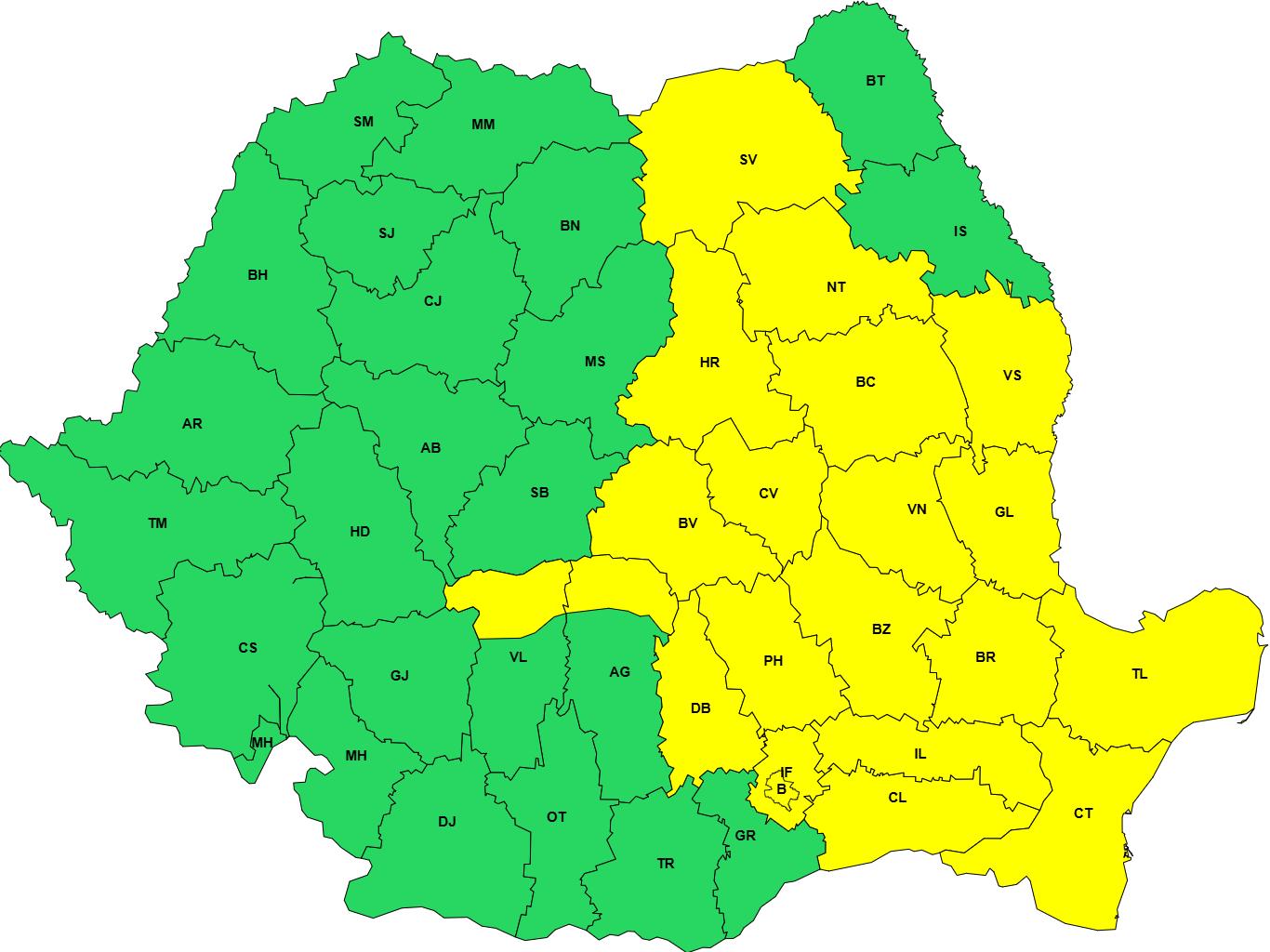 Cod portocaliu de furtuni în România. Zonele afectate de vijelii și grindină