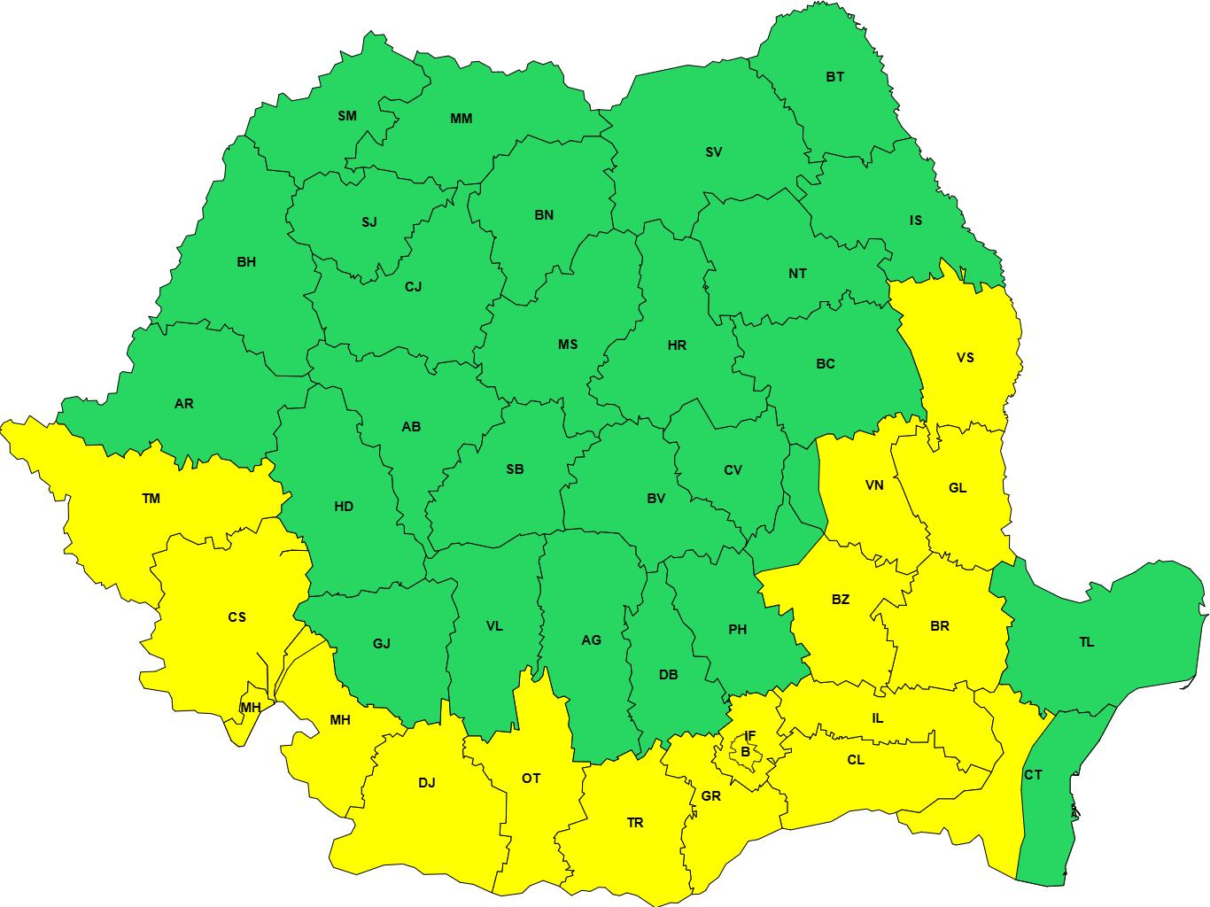 Cod portocaliu de furtuni în România. Zonele afectate de vijelii și grindină