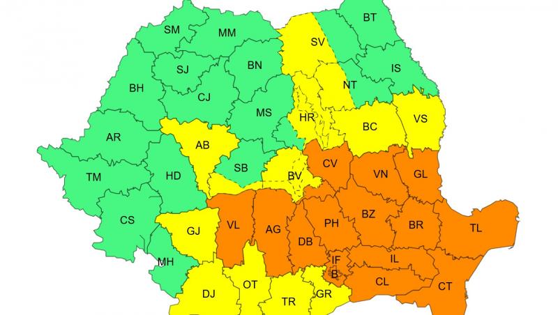 Cod Roșu de furtună în Tulcea. Sunt prognozate căderi masive de precipitaţii, de 90-110 l/mp