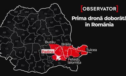 Care a fost traseul dronei prin România. A parcurs cel puțin 200 de km timp de o oră şi jumătate
