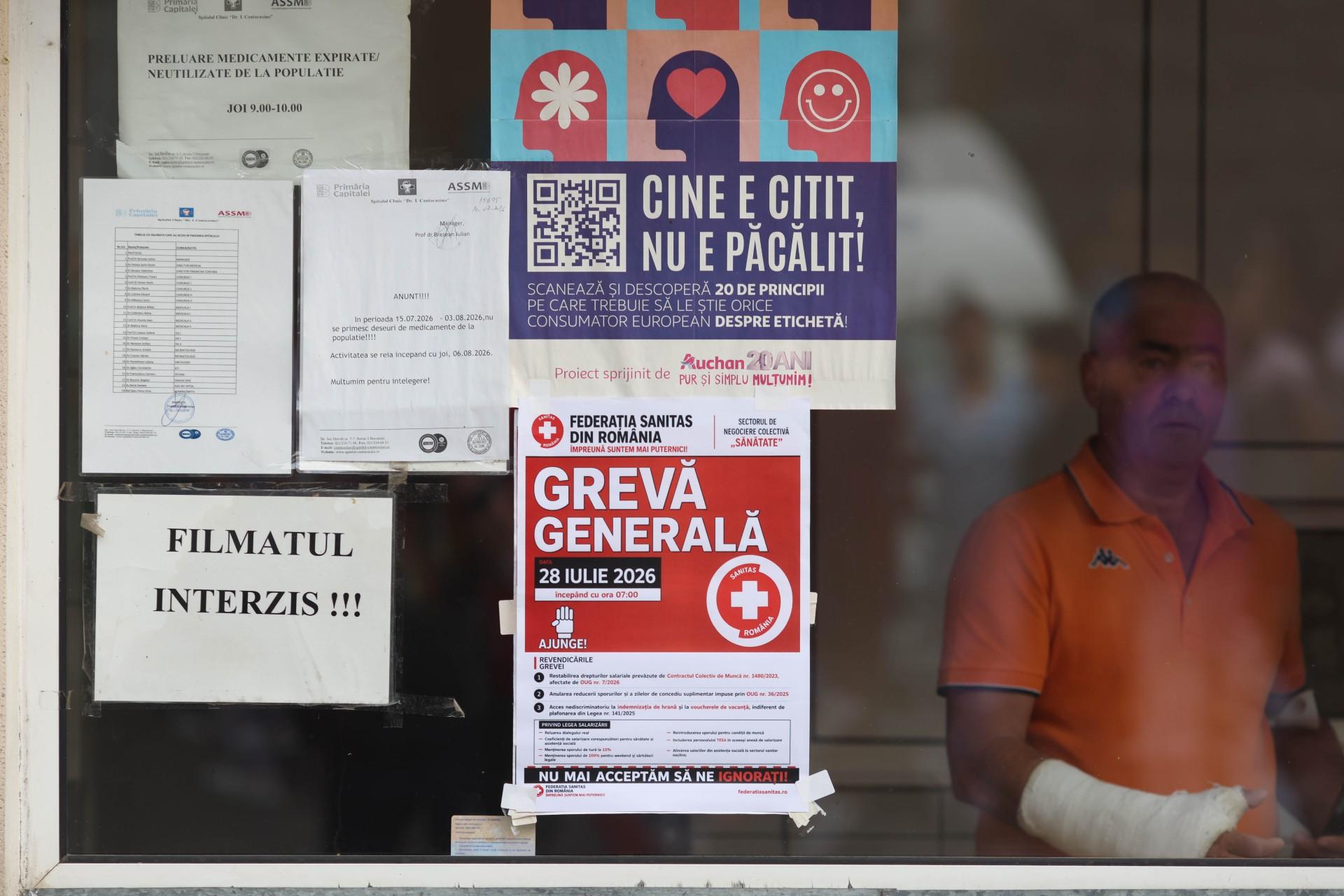 Grevă generală în Sănătate: În 500 de spitale sunt asigurate doar serviciile medicale esențiale
