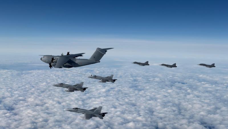 Spania trimite în România 7 avioane F-18, 200 de militari şi trei elicoptere NH-90 să vâneze drone ruseşti