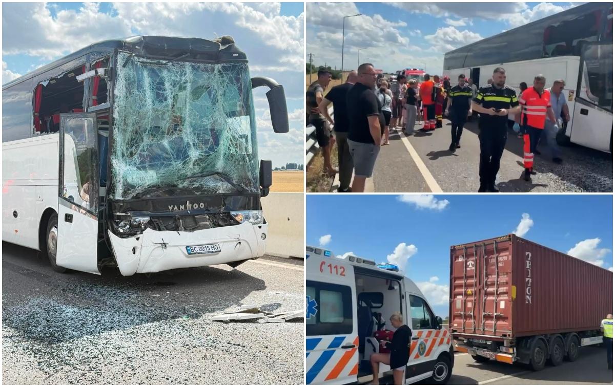 12 răniți, după ce ce un autocar şi un TIR s-au ciocnit în Călărași. A fost activat Planul Roşu de intervenţie