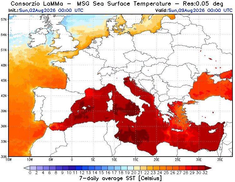 Marea Mediterană "fierbe" la 32 de grade. Temperaturile apei pot alimenta furtuni puternice