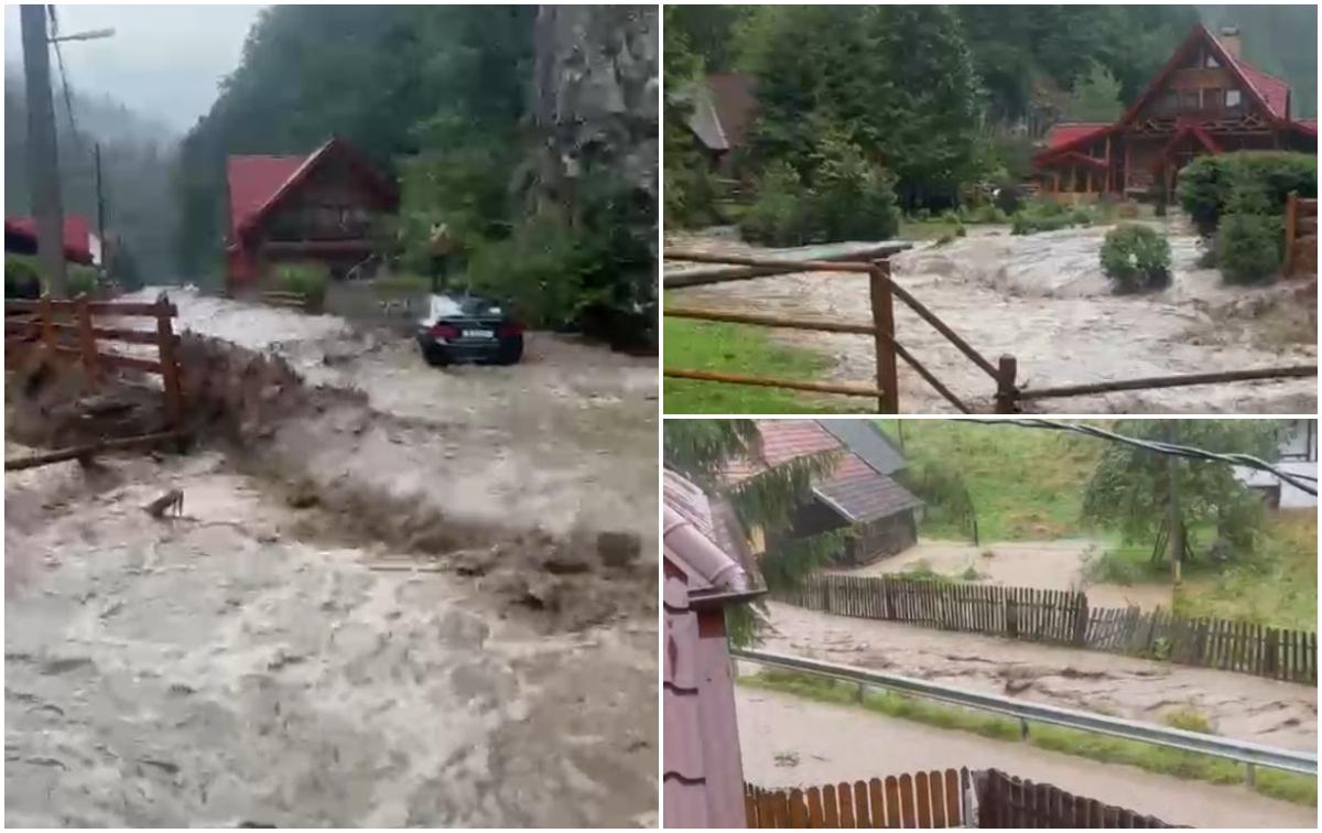 Ploile torențiale au făcut prăpăd în Argeș. Apa a inundat gospodării și a blocat drumuri