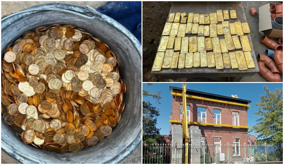 Aur de 9 milioane €, găsit de muncitori în subsolul clădirii pe care o renovau. Cine poate păstra comoara