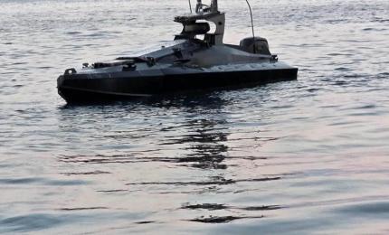 Dronă marină distrusă de un F-16 românesc în apropierea platformei Neptun Deep. Era încărcată cu explozibil