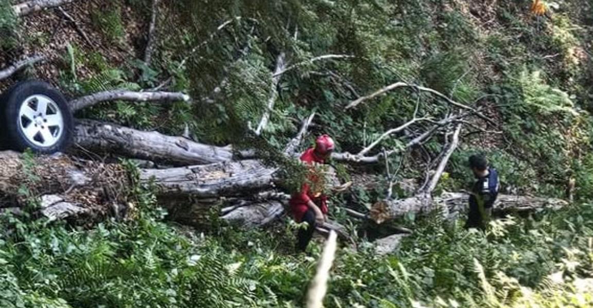 Un mort şi 3 răniţi după ce o maşină s-a prăbuşit într-o râpă din zona Cheia şi a luat foc