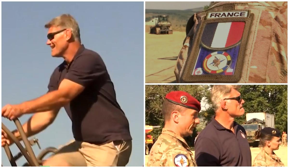 O legendă a rugby-ului, alături de militarii francezi de la baza Cincu. Fabien Pelous a urmărit un meci amical